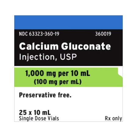 Calcium Gluconate 100mg/mL 10mL 1/SDV