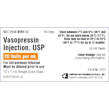 Vasopressin IV 20U/mL 1mL 1/MDV (REF)