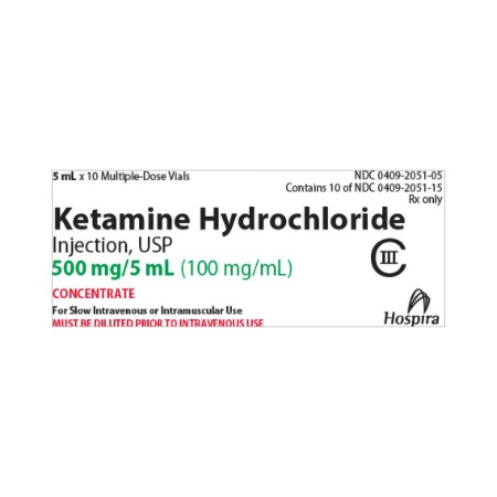 Ketamine HCL 100mg/mL 5mL (500mg) 10/MDV