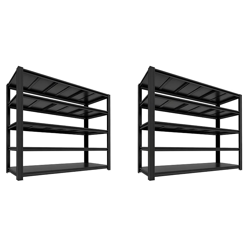 5 Tier 7500lbs Capacity NSF Metal Shelf Wire Shelving Unit, Heavy Duty Adjustable Storage Rack with Wheels & Shelf Liners for Commercial Grade Utility Steel Storage Rack, Black - 82"H x 60"L x 24"D-1/EA
