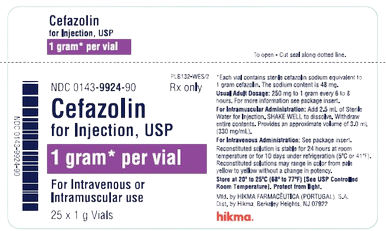 Cefazolin Sodium 1gm/10mL 1/SDV