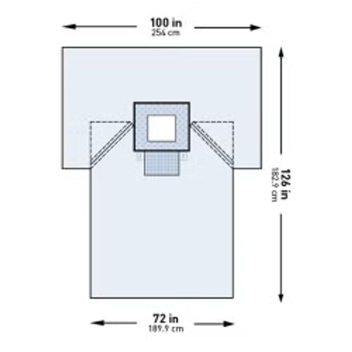 Surgical Drape Chest and Breast Drape 77" X 106" X 122" Sterile 12/Case