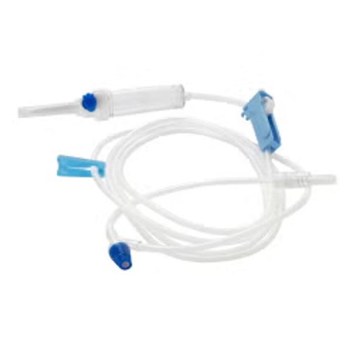 IV Administration Set 2 Ports 15 Drops/mL Drip Rate Without Filter 37" Tubing Solution 50/Case