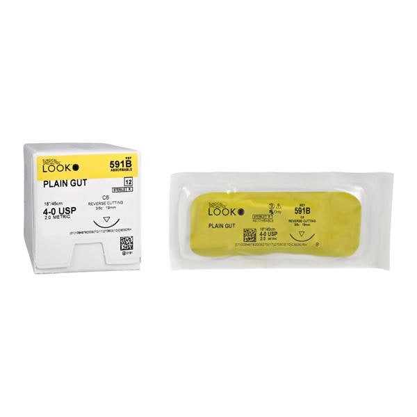Plain Gut Suture 6-0 18in G-1 12/Box