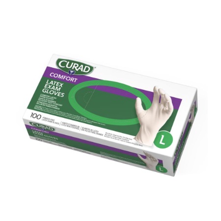 Gloves, Powder-Free Textured Latex Exam Gloves LG 100/Bx