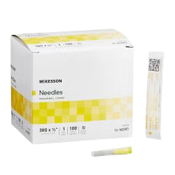 Standard Hypodermic Needle w/ Regular Bevel 30G x 0.5" 100/Box