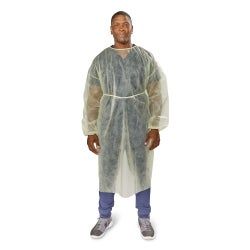 Procedure Gown X-Large Yellow NonSterile Not Rated Disposable 100/Case