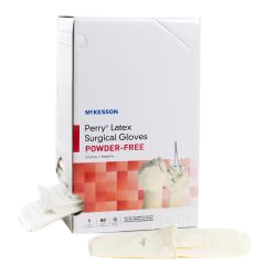 Surgical Glove Size 7 Sterile Latex Standard Cuff Length Smooth Cream Not Chemo Approved 50/Box