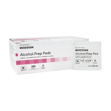 Pad, Alcohol Prep Str Med 200/Bx
