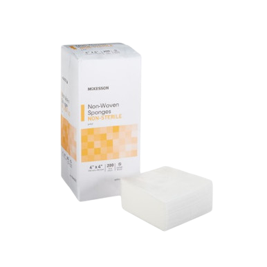 NonWoven Sponge McKesson Polyester / Rayon 4-Ply 4 X 4 Inch Square NonSterile 200/Pack