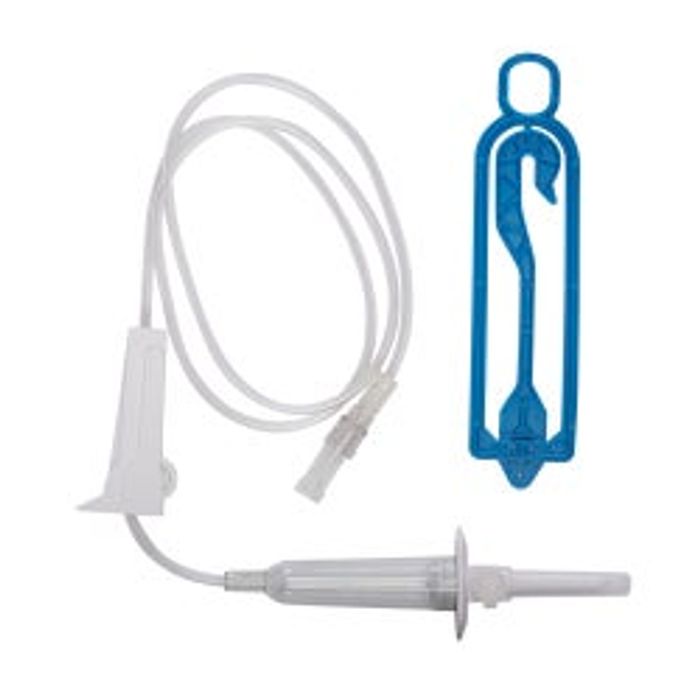 Primary IV Administration Set ICU Gravity 2 Ports 15 Drops / mL Drip Rate Without Filter 84"Tubing 25/Case