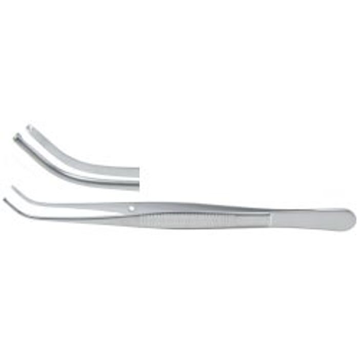 5" (12.7 cm) Straight Semken Tissue Forceps with 1 x 2 Teeth 1/Each