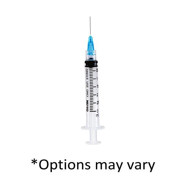 25G x 1" Needle, 3cc Syringe 100/Box