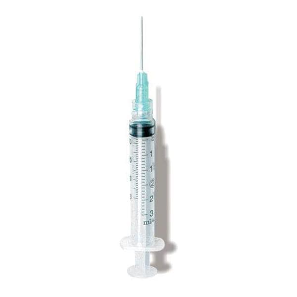 Standard Hypodermic Syringe with Needle 3mL 1-1/2" 18G NonSafety Regular Wall 100/Box