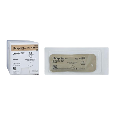Sharpoint Plus Suture 5-0 18" Chromic Gut Monofilament P-3 Undyed 12/Box
