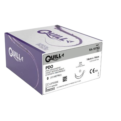 Quill Suture 0 14x14cm Polydioxanone Monofilament Violet 12/Box