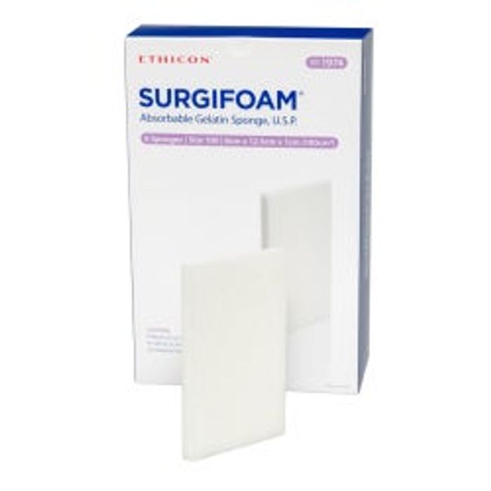 Surgifoam Gelatin Sponge 8cm x 12.5cm x 10mm 6/Box
