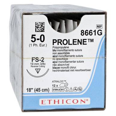 Nonabsorbable Suture Needle Prolen FS-2 3/8 Circle Reverse Cutting Needle Size 5-0 12/Box