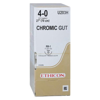Suture, 4-0 27in Gut Chromic UND Mono SA RB-1 36/Box