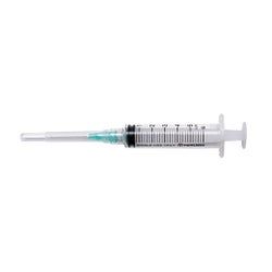 Hypodermic Syringe 21gx1" 5cc Atchd Ndl Cnvntnl No Dead Spc 100/BX
