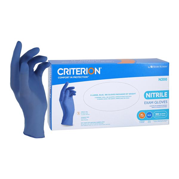 Gloves, Nitrile Exam Gloves, Powder-Free, Latex Free, Size XL, Blue, 180/Box