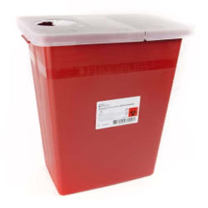 Sharps Container AP Line Red Base 13 L X 17-3/10 W X 24-4/5 H Inch Vertical Entry 18 Gallon 7/Case