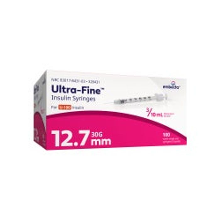 Ultra-fine Insulin syringe/needle 30g ½” 0.5cc conventional LDS 100Box