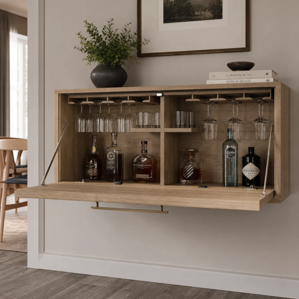 Milano Beveled Floating Bar Cabinet