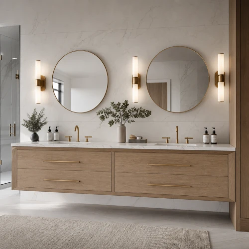 Milano Beveled Floating Vanity Double Sink