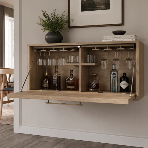 Milano Beveled Floating Bar Cabinet