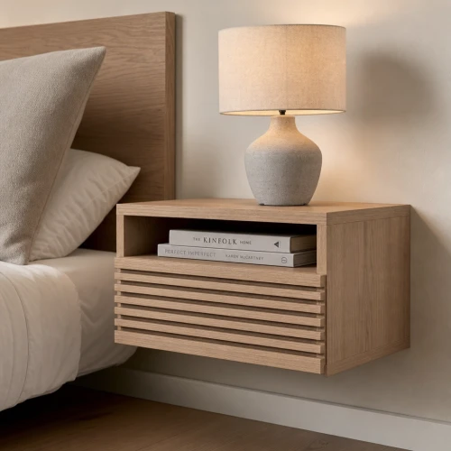 Bergen Slatted Floating Nightstand