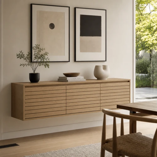 Bergen Slatted Floating Sideboard