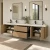 Amalfi Fluted Floating Vanity Double Sink