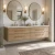 Milano Beveled Floating Vanity Double Sink