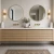 Bergen Slatted Floating Vanity Double Sink