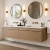 Bergen Slatted Floating Vanity Double Sink