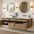 Bergen Slatted Floating Vanity Double Sink