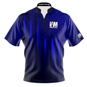 Express Blue American Flag Bowling Jersey
