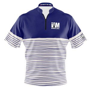 Signature Blue Wavy Contrast Bowling Jersey