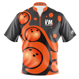 Express Orange Retro Bowling Balls Bowling Jersey