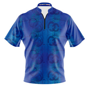 Express Marvel Blue Avengers Logo Repeating Bowling Jersey