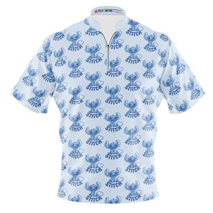 Express Disney Stitch Blue Pattern Bowling Jersey