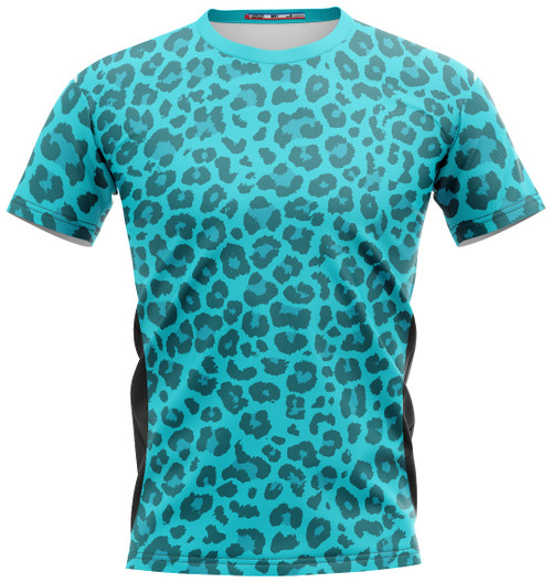 All-Over-Print Jersey - Teal Cheetah Print