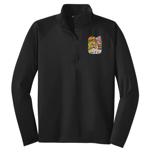 Misfit Universe Coop the Chicken Men's 1/2 Zip Pullover Jacket