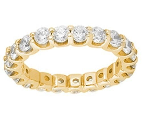 1 carat ROUND cut DIAMOND RING ETERNITY BAND 14k Yellow Gold "U" shape ANY SIZE