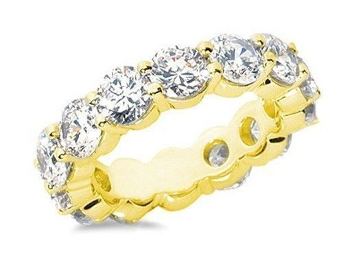 7.8 carat Round DIAMOND ETERNITY Band WEDDING Ring 18K Yellow Gold 0.60 ct each