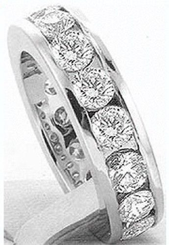 4 carat DIAMOND Eternity Ring 14k Wedding Band, Channel set, Size 6, F-G, VS/SI1