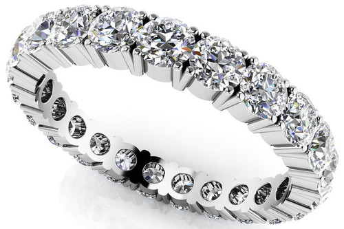  4.50 carat DIAMOND Eternity Ring 14k Gold Wedding Band Size 6, 18 x 0.25 ct each