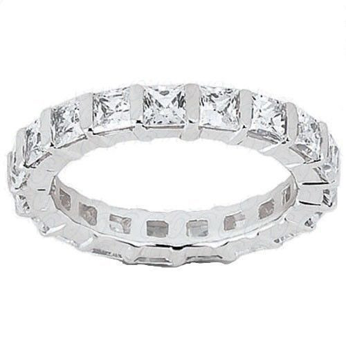 5.62 ct Princess Cut DIAMOND ETERNITY Ring Platinum Wedding Band E-F VVS/VS