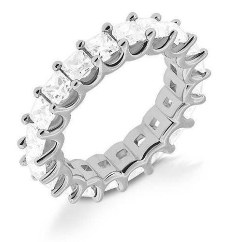 4.96 carat total PRINCESS Cut DIAMOND Band U shape PLATINUM ETERNITY Ring F VS